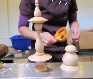 Top and bottom finial ready for fitting to the bauble